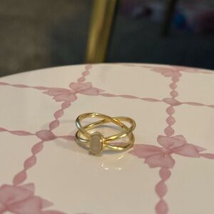 Kendra Scott Gold Ring with White Stone